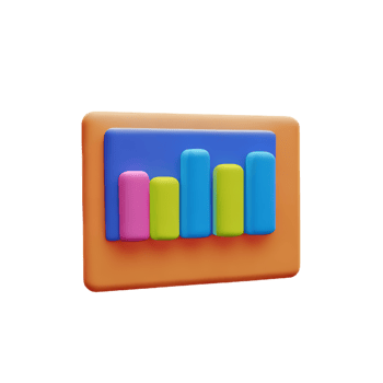 chart 3d rendering icon illustration png