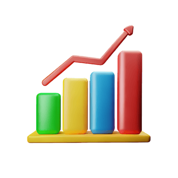 chart 3d rendering icon illustration png