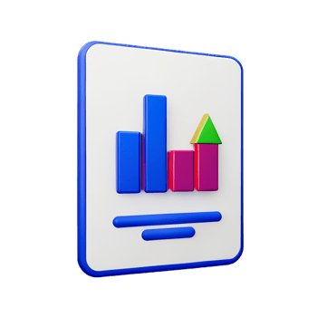 chart 3d rendering icon illustration png