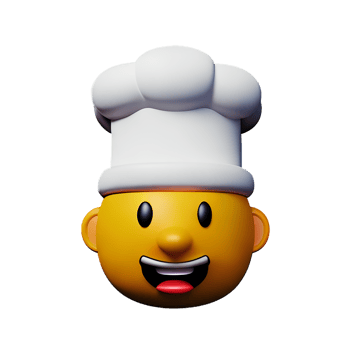 chef face 3d rendering icon illustration png