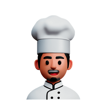 chef face 3d rendering icon illustration png