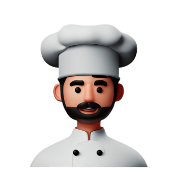 chef face 3d rendering icon illustration png