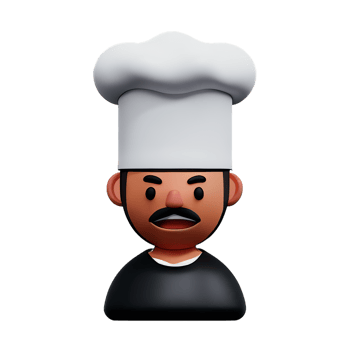 chef face 3d rendering icon illustration png