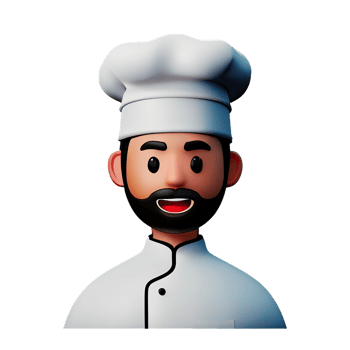 chef face 3d rendering icon illustration png