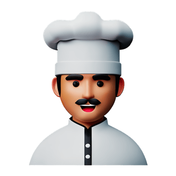 chef face 3d rendering icon illustration png