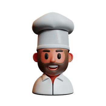 chef face 3d rendering icon illustration png