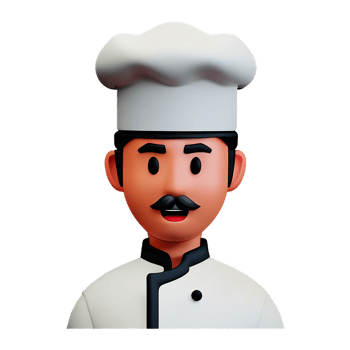 chef face 3d rendering icon illustration png