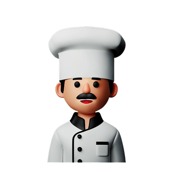 chef face 3d rendering icon illustration png
