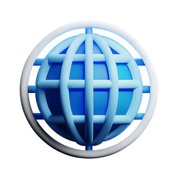 network 3d rendering icon illustration png