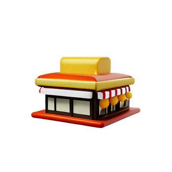 restaurant 3d rendering icon illustration png