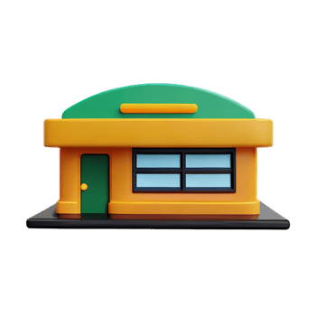 restaurant 3d rendering icon illustration png