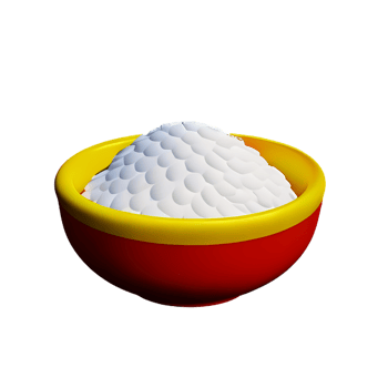 rice 3d rendering icon illustration png