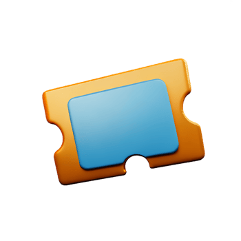 ticket 3d rendering icon illustration png