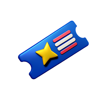 ticket 3d rendering icon illustration png