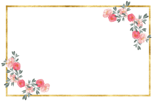 Rose and gold frame border PNG images