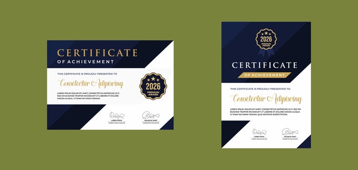 certificate template for business corporate online education vector