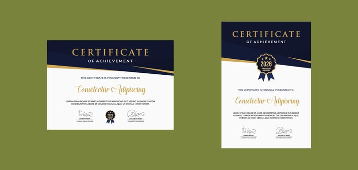 certificate template for business corporate online education vector