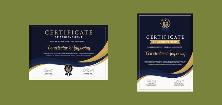 certificate template for business corporate online education vector