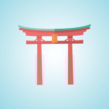 Torii Gate Japanese Arch Icon Digital Vector Stock Illustrations