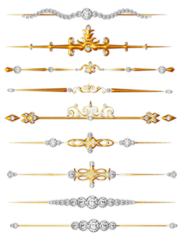 Golden jewel dividers png