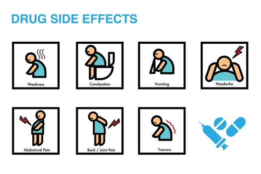 Drug Side Effects Symptom icon vector