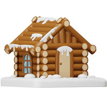 Snow house 3d rendering isometric icon. png