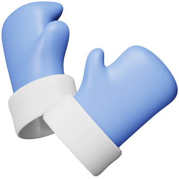 Winter gloves 3d rendering isometric icon. png