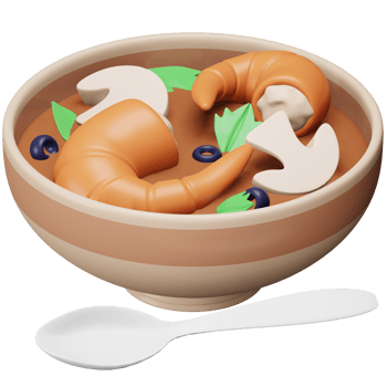 Hot soup 3d rendering isometric icon. png