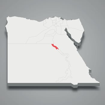 Asyut region location within Egypt 3d map vector