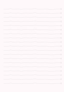 notebook lines template with hearts pattern on light pink background. vector