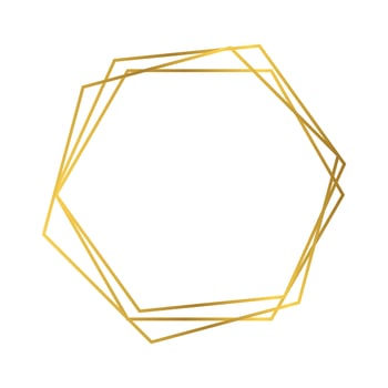 Gold geometric polygonal frame vector