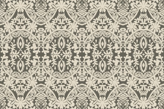 Floral vintage seamless pattern for retro wallpapers. Enchanted Vintage Flowers. Arts and Crafts movement inspired. Design for wrapping paper, wallpaper, fabrics and fashion clothes. Ikat pattern. vector
