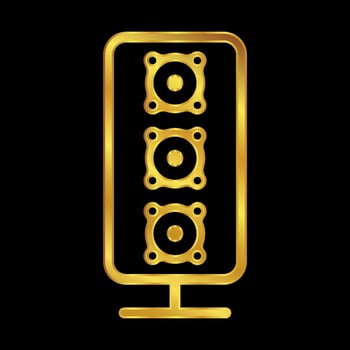 gold colored column speaker icon vector