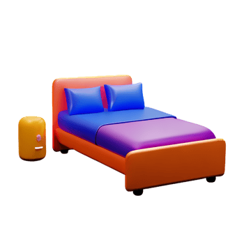 bed 3d rendering icon illustration png