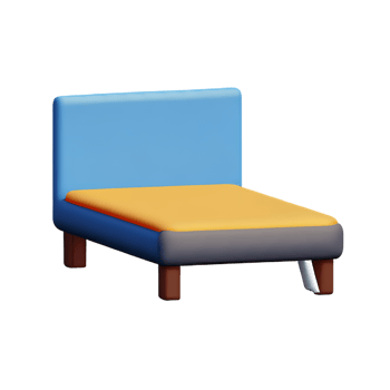 bed 3d rendering icon illustration png