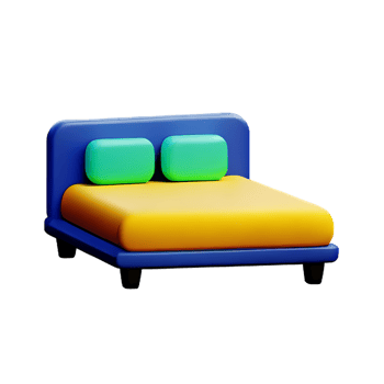 bed 3d rendering icon illustration png
