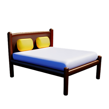 bed 3d rendering icon illustration png