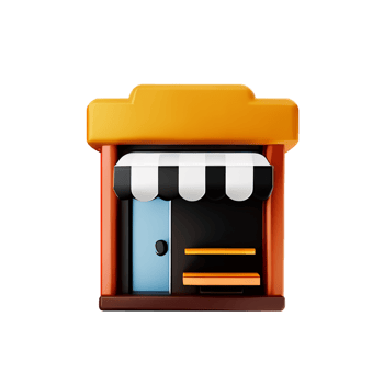 cafe 3d rendering icon illustration png