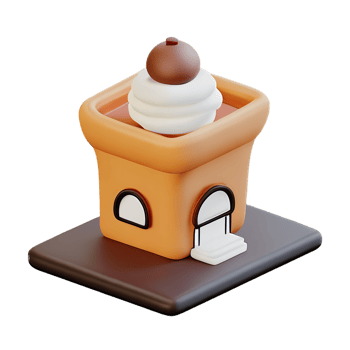 cafe 3d rendering icon illustration png