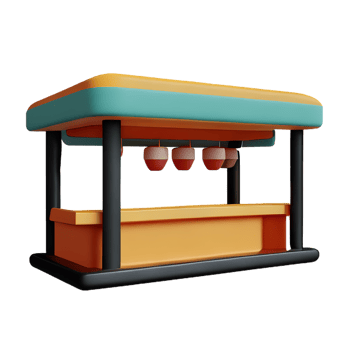 cafe 3d rendering icon illustration png