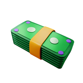cash 3d rendering icon illustration png