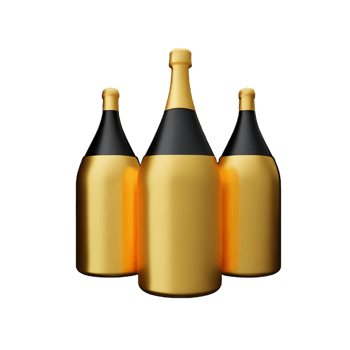 champagne 3d rendering icon illustration png