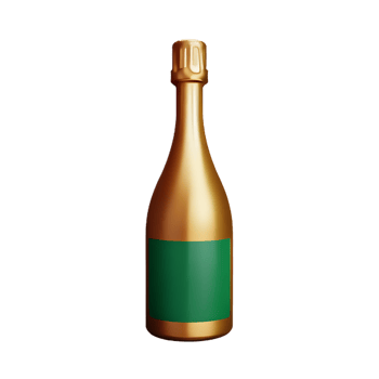 champagne 3d rendering icon illustration png