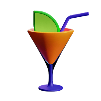 cocktail 3d rendering icon illustration png