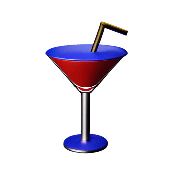 cocktail 3d rendering icon illustration png