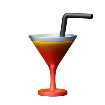 cocktail 3d rendering icon illustration png