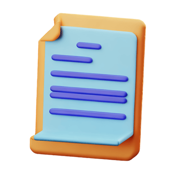 document 3d rendering icon illustration png