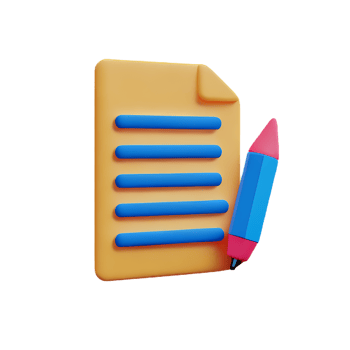 document 3d rendering icon illustration png