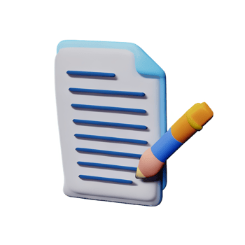 document 3d rendering icon illustration png