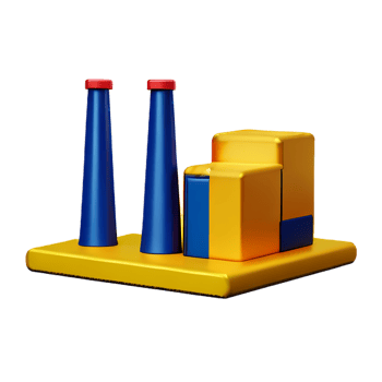 factory 3d rendering icon illustration png